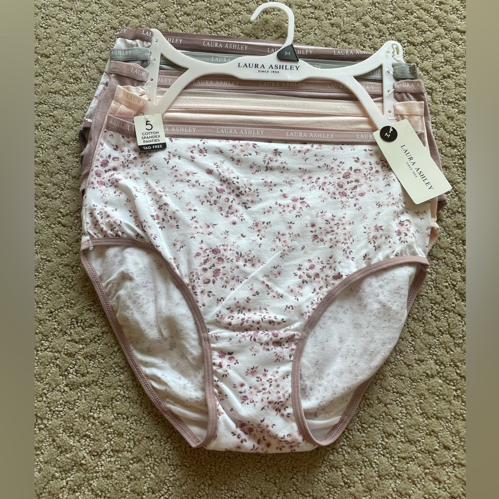 Laura Ashley new 5 pack cotton spandex panties